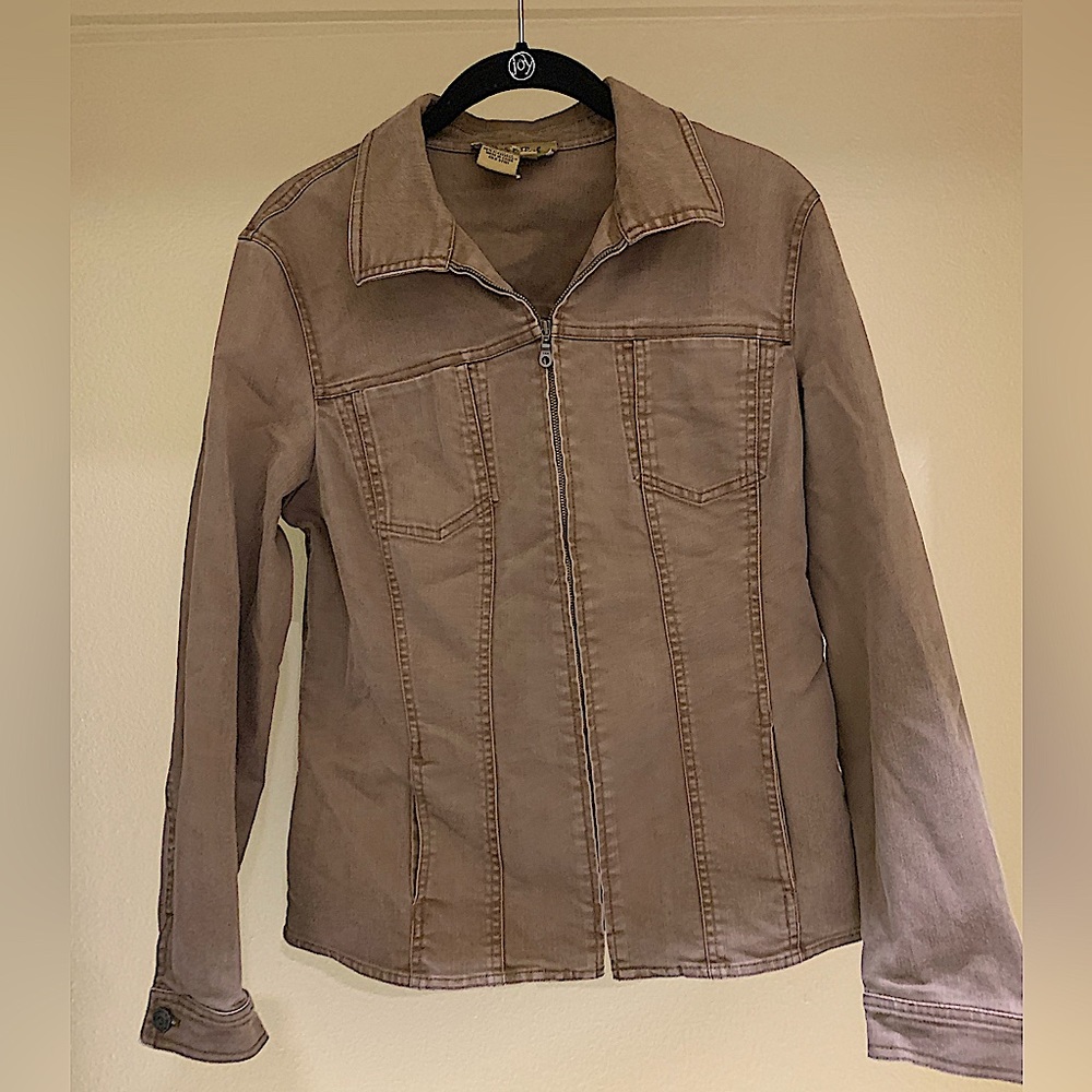 Peck & Peck brown jean jacket size 10